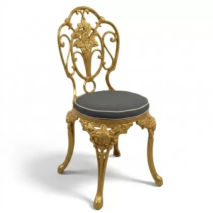 Alüminyum döküm gold, altın rengi ferforje sandalye