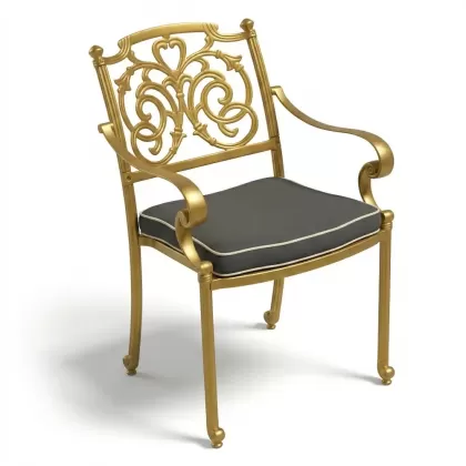 Alüminyum döküm gold, altın rengi ferforje sandalye