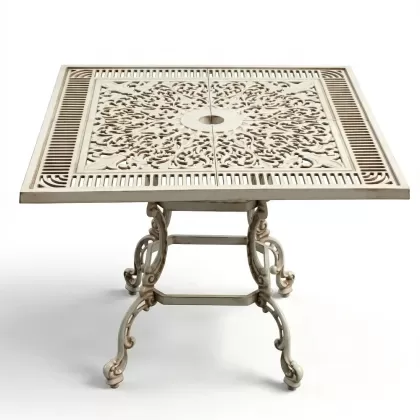 Alüminyum döküm beyaz eskitme ferforje masa