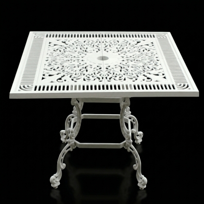 Alüminyum döküm beyaz eskitme ferforje masa