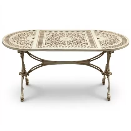 Alüminyum döküm beyaz eskitme ferforje masa