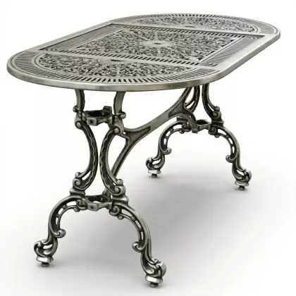 Alüminyum döküm gümüş eskitme ferforje masa