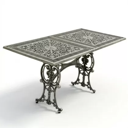 Alüminyum döküm gümüş eskitme ferforje masa