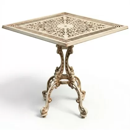 Alüminyum döküm beyaz eskitme ferforje masa