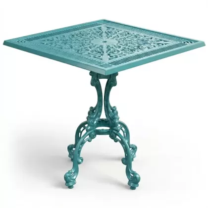 Alüminyum döküm turkuaz rengi ferforje masa