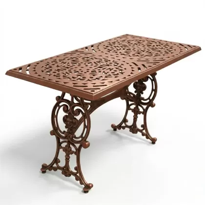 Alüminyum döküm bakır eskitme ferforje masa