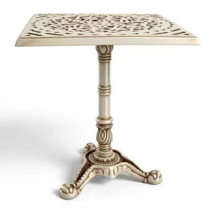 Alüminyum döküm beyaz eskitme ferforje masa