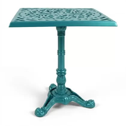 Alüminyum döküm turkuaz rengi ferforje masa