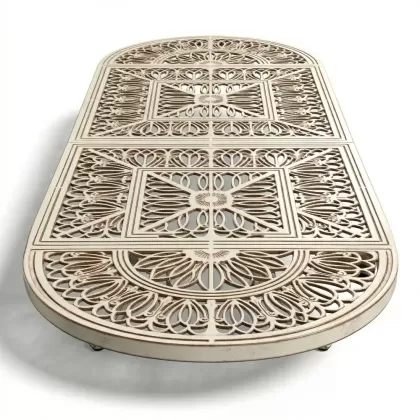 Alüminyum döküm beyaz eskitme ferforje masa