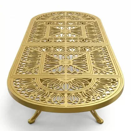 Alüminyum döküm gold, altın rengi ferforje masa