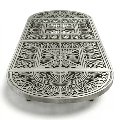 Alüminyum döküm gümüş eskitme ferforje masa