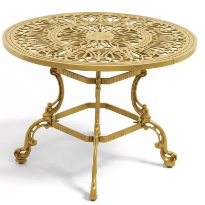 Alüminyum döküm gold, altın rengi ferforje masa