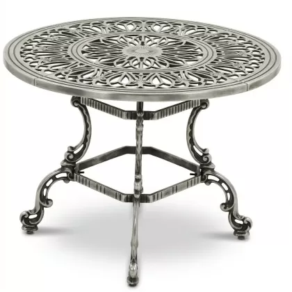 Alüminyum döküm gümüş eskitme ferforje masa