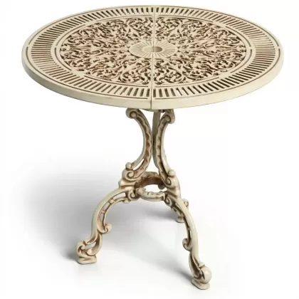 Alüminyum döküm beyaz eskitme ferforje masa