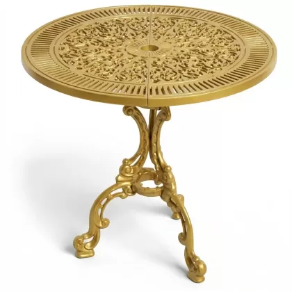 Alüminyum döküm gold, altın rengi ferforje masa