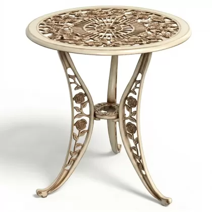 Alüminyum döküm beyaz eskitme ferforje masa