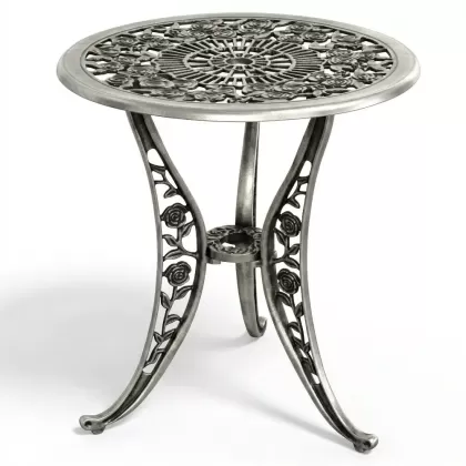 Alüminyum döküm gümüş eskitme ferforje masa