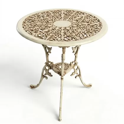 Alüminyum döküm beyaz eskitme ferforje masa