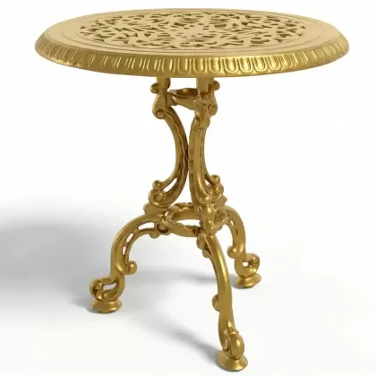 Alüminyum döküm gold, altın rengi ferforje masa