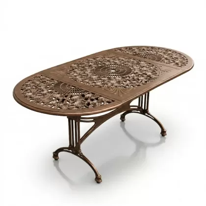 Alüminyum döküm bakır eskitme ferforje masa