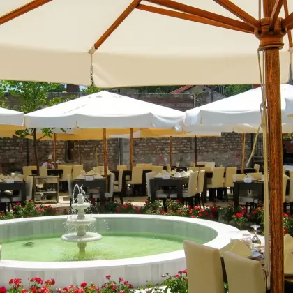 Ø60mm Gövde 4 Metre Çap Ortadan gövdeli ahşap şemsiye, Fırınlanmış kayın ağacı gövde ve kollar (Ayak Hariçtir) 4