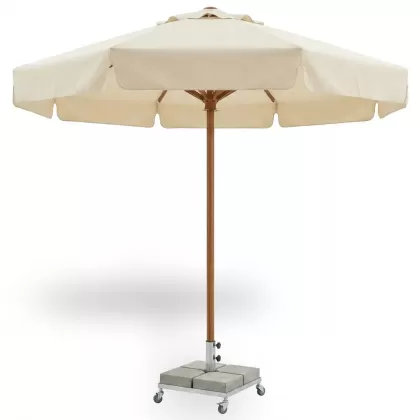 Ahşap gövdeli bahçe şemsiyesi 300 çap krem