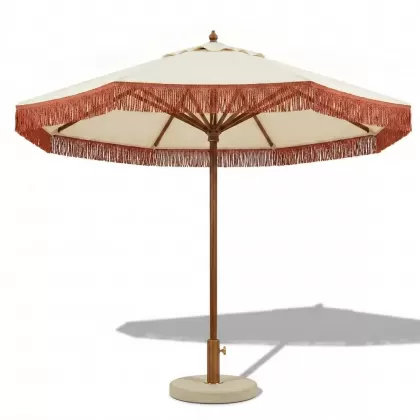 Saçaklı ahşap bahçe şemsiyesi çap 300 renkli