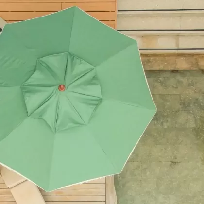 Saçaklı ahşap bahçe şemsiyesi çap 300 üst