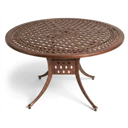 120 Çap döküm yuvarlak masa renk bakır eskitme