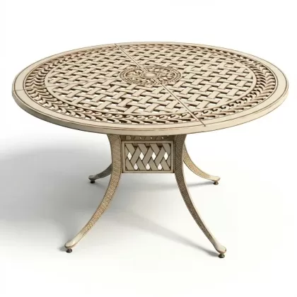 120 Çap döküm yuvarlak masa renk  beyaz eskitme