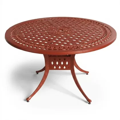 120 Çap döküm yuvarlak masa renk kiremit