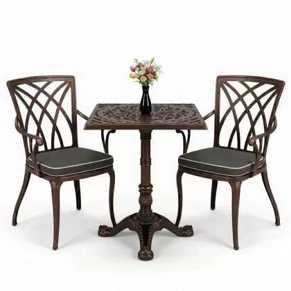 Modern kollu alüminyum döküm sandalye tek ayak döküm masa takımı bakır eskitme