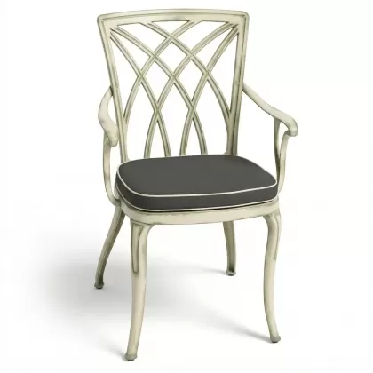 Alüminyum döküm kollu ferforje sandalye yeşil eskitme