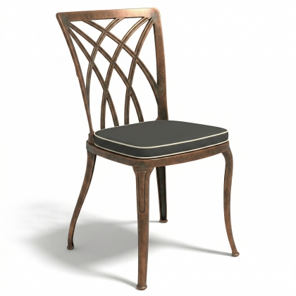 Alüminyum döküm ferforje kolsuz sandalye modern bakır eskitme