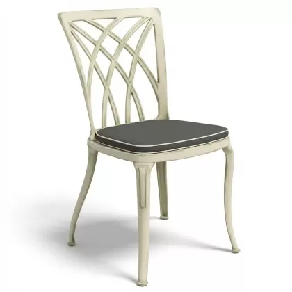 Alüminyum döküm ferforje kolsuz sandalye modern beyaz