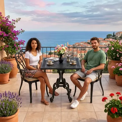 Tavuskuşu motifli 2 kişilik kare döküm masa ferforje masa balkon seti siyah sahada