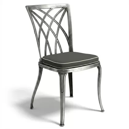 Alüminyum döküm ferforje kolsuz sandalye modern silver gümüş