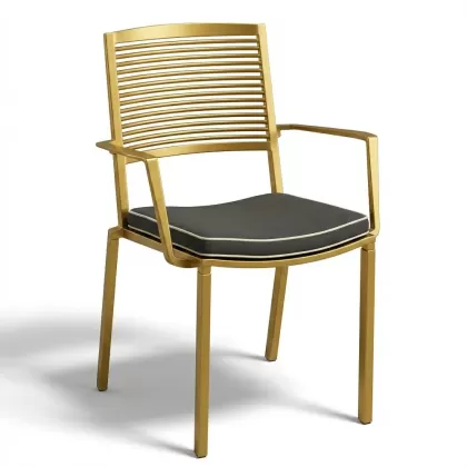 Alüminyum döküm modern dış mekan sandalye gold altın