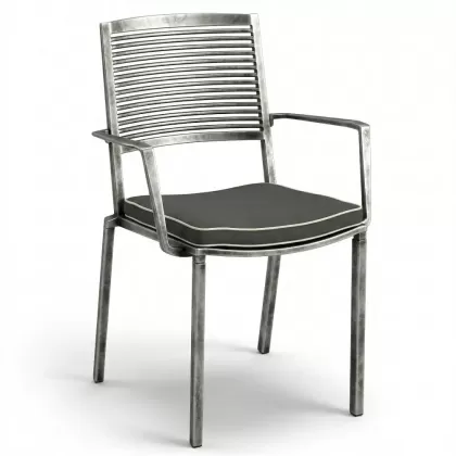 Alüminyum döküm modern dış mekan sandalye silver gümüş