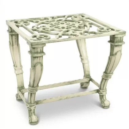 39x43 cm Alüminyum döküm ferforje sehpa renk yeşil patina