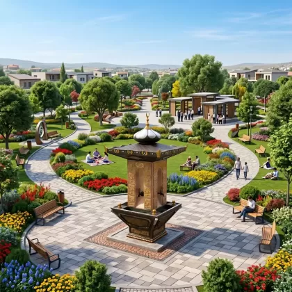 Hayrat Meydan Çeşmesi Park Köy Çeşmesi Modern