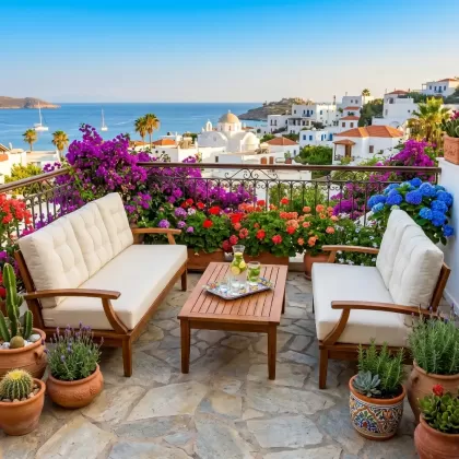 Efes 5 kişilik ahşap koltuk takımı balkon tipi
