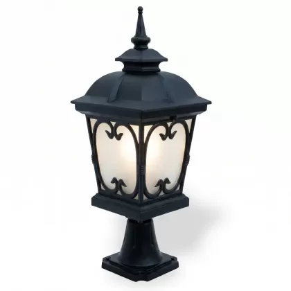 56xx24 cm - E27 DUY Sivri şapkalı alüminyum döküm dekoratif Fransız tip set üstü aydınlatma armatürleri siyah