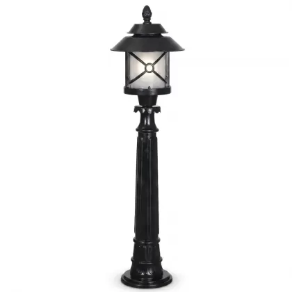 95x26 cm - E27 DUY Bakır şapkalı model dekoratif alüminyum döküm Fransız tarzı bahçe çim aydınlatma direği