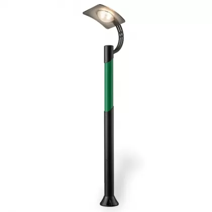 370x70 cm - Ay motifli aşağı yöne bakan tek (1) endirekt led fenerli alüminyum döküm modern dekoratif bahçe aydınlatma direği siyah