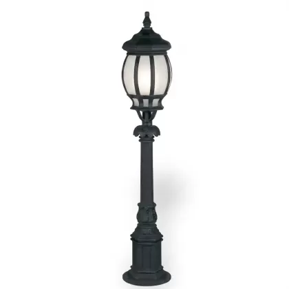 92x18 cm - E27 DUY Kristal cam model dekoratif alüminyum döküm modern orta boy bahçe çim aydınlatma direği siyah