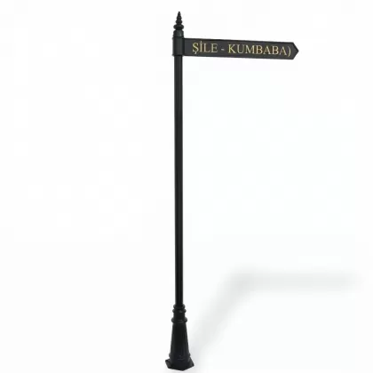 250x95 cm Tek Yönlü Yol İşaret Direği  siyah
