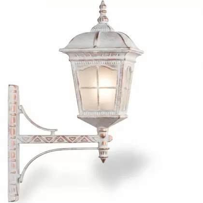 51x39 cm - DUY E27 Dik kollu yukarı yöne bakan dekoratif alüminyum döküm duvar tipi aplik Amerikan tipi dış mekan aydınlatma duvar apliği beyaz esl-kitme