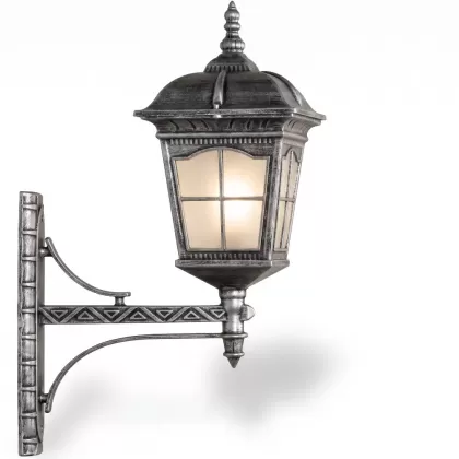 51x39 cm - DUY E27 Dik kollu yukarı yöne bakan dekoratif alüminyum döküm duvar tipi aplik Amerikan tipi dış mekan aydınlatma duvar apliği gümüş silver