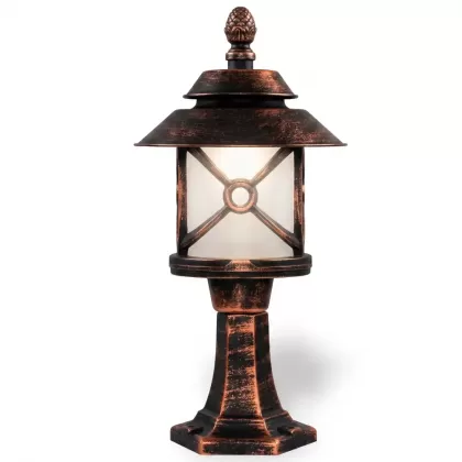 55x25 cm - DUY E27 Bakır şapkalı beyaz şapkalı alüminyum döküm dekoratif Fransız tipi set üstü aydınlatma armatürleri BAKIR ESKİTME